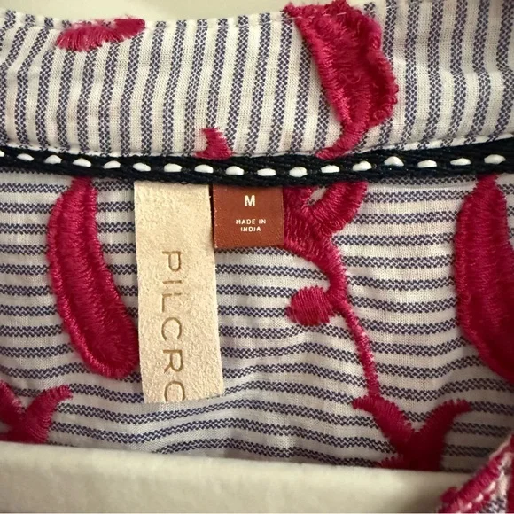 Pilcro-Anthropologie Whitney Trapeze Button Down Embroidered Shirt - Picture 3 of 12